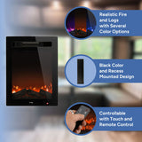 RV Electric Fireplace 18" with Flame Color Settings  RP-FP-18L