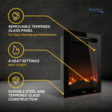 RV Electric Fireplace 18" with Flame Color Settings  RP-FP-18L