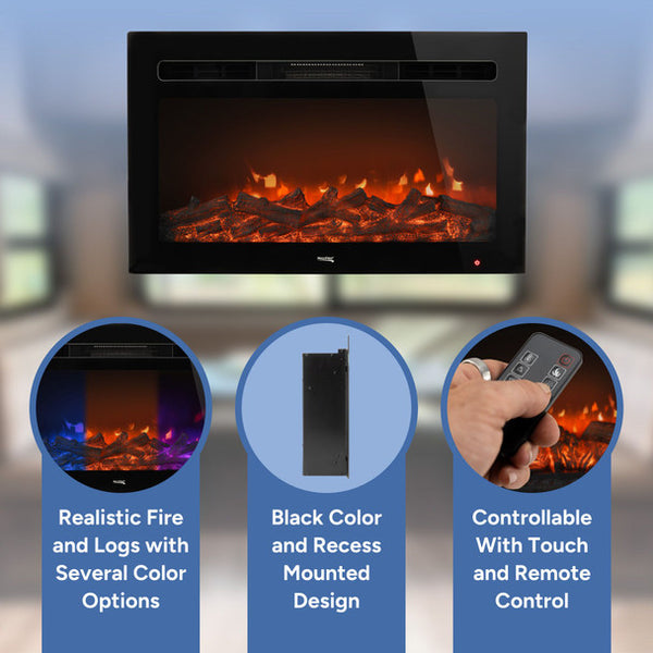 RV Electric Fireplace 26" with Flame Color Settings   RP-FP-26L