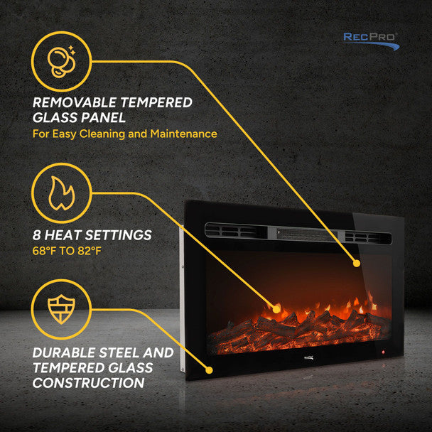 RV Electric Fireplace 26" with Flame Color Settings   RP-FP-26L