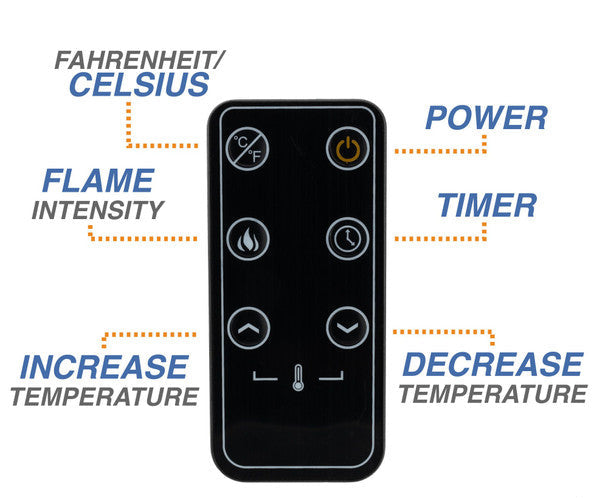 RV Electric Fireplace 36" with Flame Color Settings - FP-36L-RP