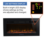 RV Electric Fireplace 36" with Flame Color Settings - FP-36L-RP