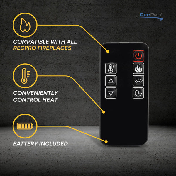 Replacement RV Fireplace Remote Control RecPro   RP-FP-RMT