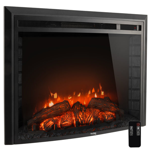 RV 28" Electric Curved Glass Fireplace (24" Cutout)  RP-FPC-28