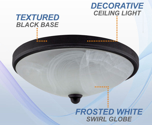 RV Ceiling Globe Light LED Textured Black - 12 volt
