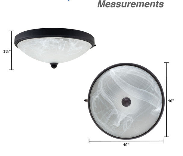 RV Ceiling Globe Light LED Textured Black - 12 volt