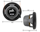 Polk RV Subwoofer Audio Speaker 10.8" 700W Max Power, Black (Smoke) or White