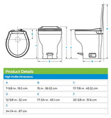 Thetford 31835 Aqua-Magic VI Permanent Slow Close RV Toilet High Profile w/Foot Pedal White