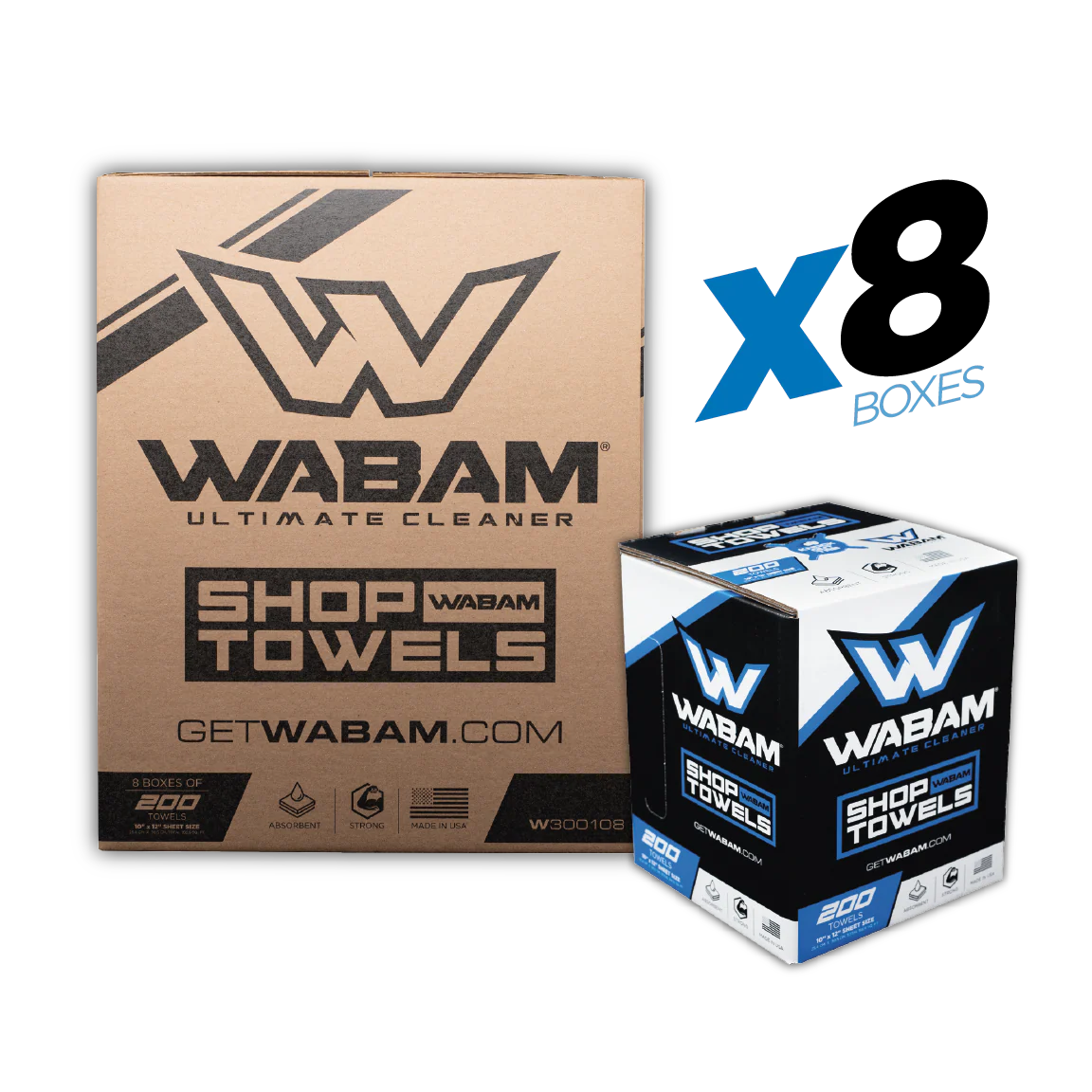 WABAM Shop Towels (8 boxes) - W300108
