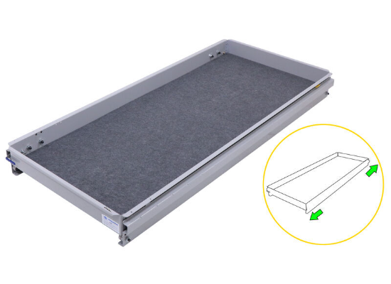 MORryde CTG80-2672-2DW RV Cargo Slide Tray - Fully Assembled - 80% Extension - 2 Way Slide - 26" x 72" Carpeted Cargo Tray