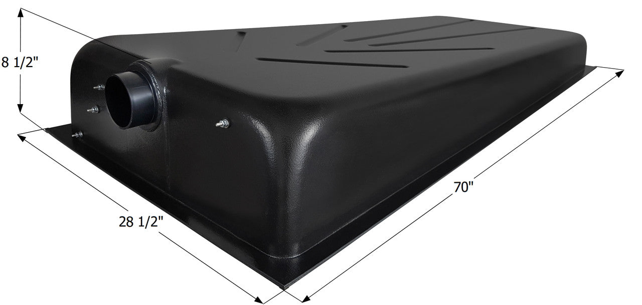 Holding Tank Center End Drain HT543ED - 48 gal. - 70" x 28 1/2" x 8 1/2" - ICON #14320